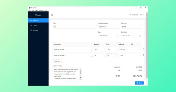 Upcount: an open source and multiplatform invoicing application