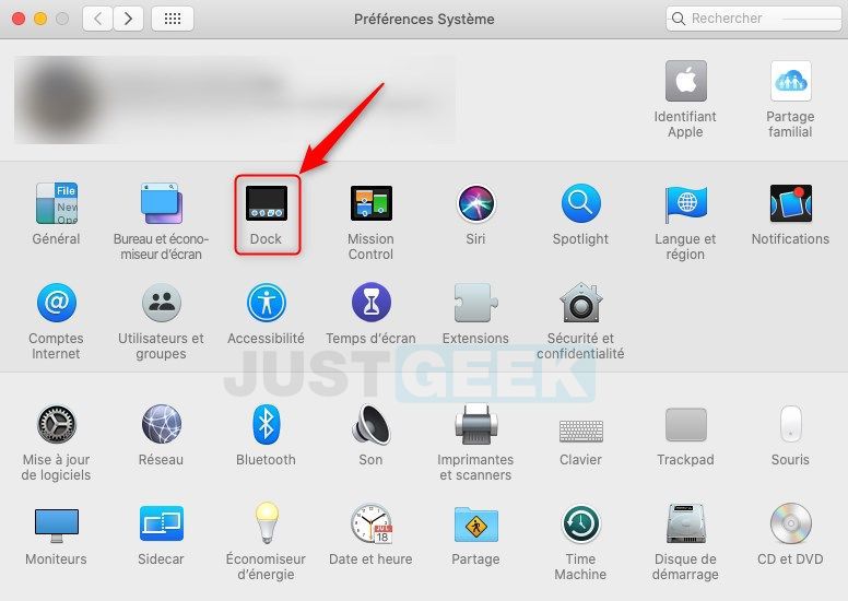 MacOS Dock system settings