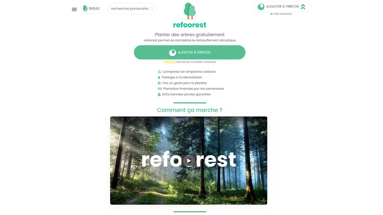 Refoorest: a browser extension that allows you to plant trees for free