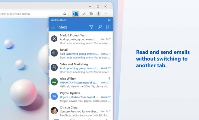Microsoft Outlook: a preview extension on Edge