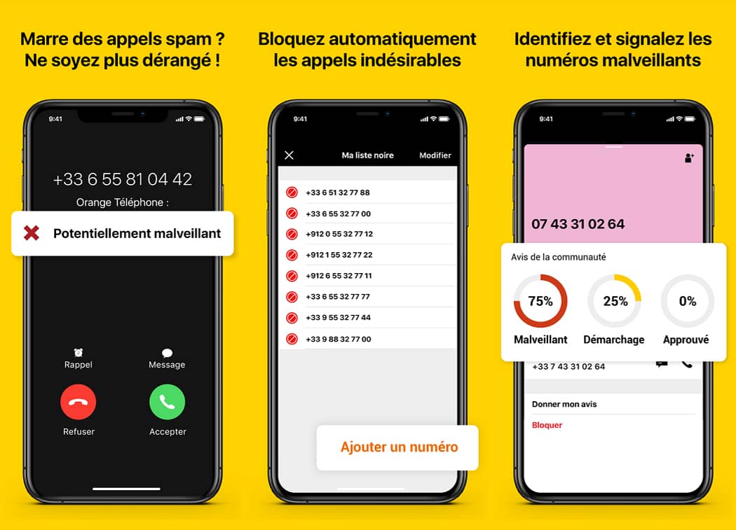 Block advertising and malicious calls with the Orange Telephone application