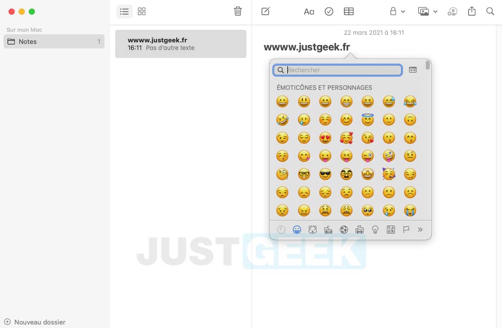 Show the emoji panel on your Mac
