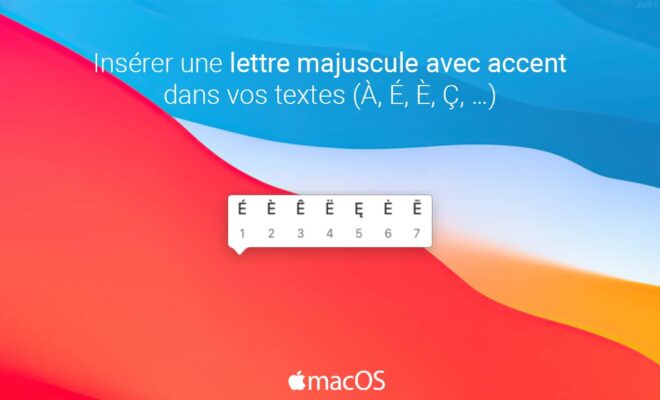 macOS : insérer une lettre majuscule avec accent sur Mac